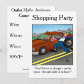 Funny Shopping Excursions Invitations Kaart (Voorkant / Achterkant)