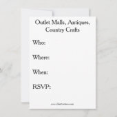 Funny Shopping Excursions Invitations Kaart (Achterkant)