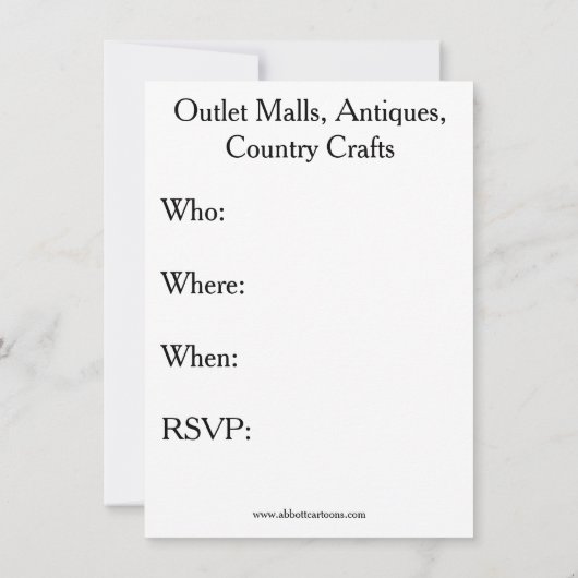 Funny Shopping Excursions Invitations Kaart (Achterkant)