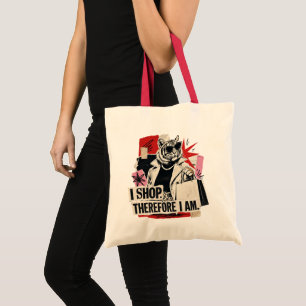 Funny Shopping Moeder Tote Tas -Ik Koop Daarom Ben