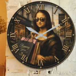Funny Shopping Mona Lisa Fashion Lover Paris Style Grote Klok