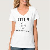 Funny Short Girl Chick T-Shirt 5'1-inch lichtkleur (Voorkant)