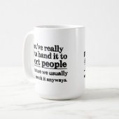 Funny Short People citeert koffie Mok (Voorkant links)