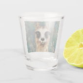 Funny Shot Glass met nieuwsgierige Baby Llama Glas (Achterkant)