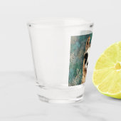 Funny Shot Glass met nieuwsgierige Baby Llama Shot Glas (Links)