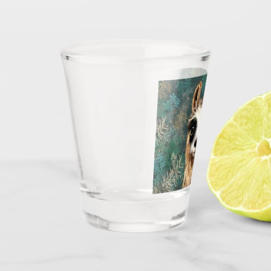Funny Shot Glass met nieuwsgierige Baby Llama Shot Glas (Links)