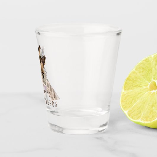Funny Shot Glass met Speelse Giraffe - Proost Shot Glas (Rechts)