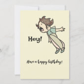 Funny  Shouting Girl Birthday Greeting Kaart (Voorkant)