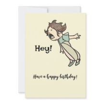 Funny Shouting Girl Birthday Greeting