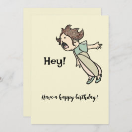 Funny Shouting Girl Birthday Greeting Kaart