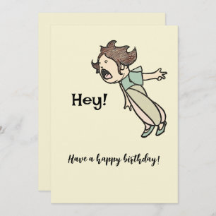 Funny  Shouting Girl Birthday Greeting Kaart