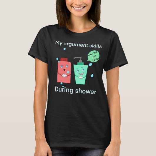 Funny Shower Argument T-shirt (Voorkant)