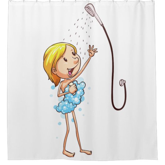 FUNNY SHOWER CURTAINS MET BUBBLES DOUCHEGORDIJN (Voorkant)