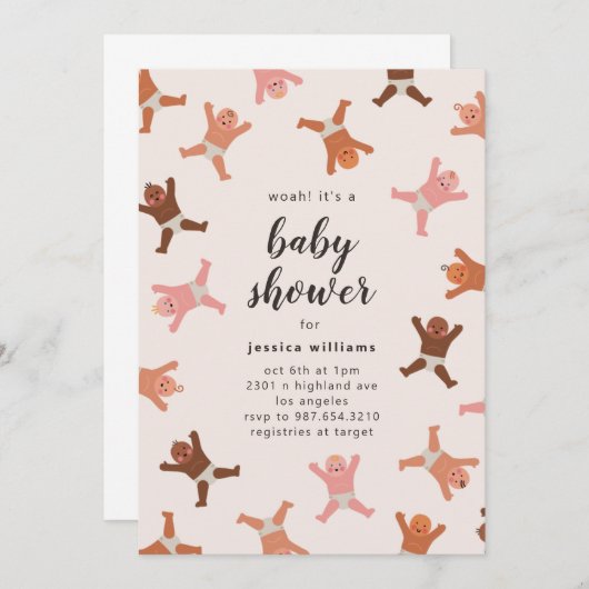 Funny Shower of Babies Gender Neutral Kaart (Voorkant / Achterkant)