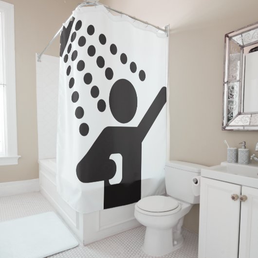 Funny Shower Symbol Man Douchegordijn (In situ)