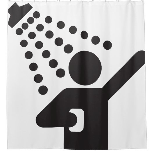 Funny Shower Symbol Man Douchegordijn (Voorkant)