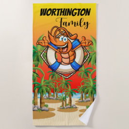 Funny Shrimp Beach Towel Strandlaken