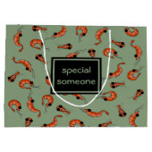 Funny shrimp custom gift bag large cadeautasje (Achterkant)
