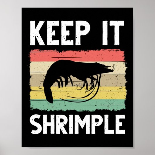 Funny shrimp Gift for Men Cool Vist Pracht Poster (Voorkant)