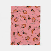 Funny shrimp kawaii fleece deken (Voorkant)