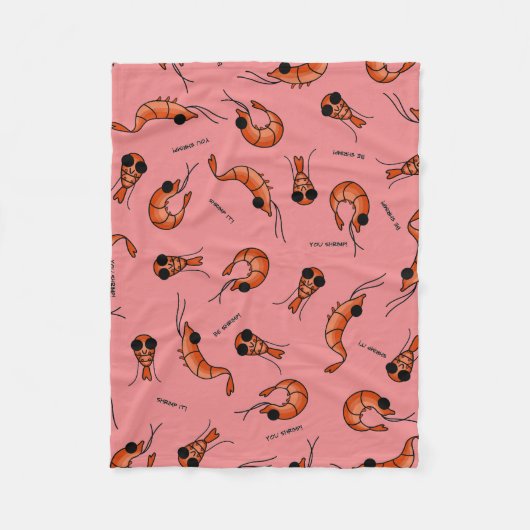 Funny shrimp kawaii fleece deken (Voorkant)