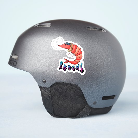 Funny Shrimp Sticker (Helm Zijkant)