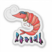 Funny Shrimp Sticker (Voorkant)