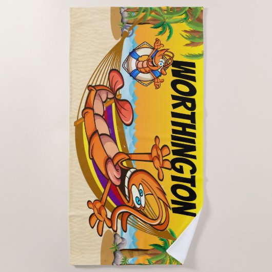 Funny Shrimp Strandlaken (Voorkant)