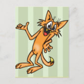 Funny Shrugging Cartoon Cat Briefkaart (Voorkant)