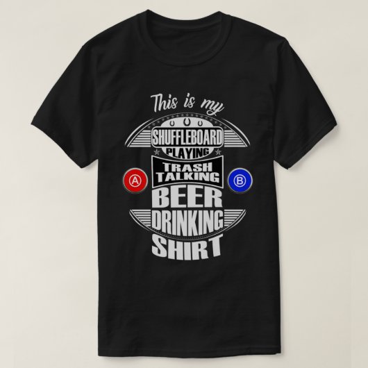 Funny Shuffleboard Spelend League Beer Drink Gi T-shirt (Design voorkant)