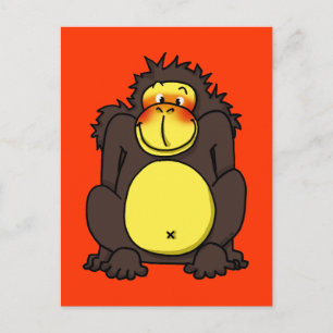 Funny shy gorilla briefkaart