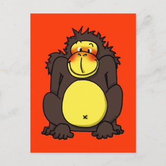 Funny shy gorilla briefkaart