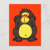 Funny shy gorilla briefkaart (Voorkant)