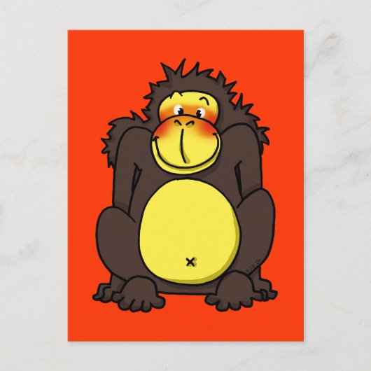Funny shy gorilla briefkaart (Voorkant)