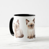 Funny Siamese Cat Expressions Coffee Mug Mok (Voorkant links)