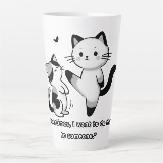 Funny Siamese Cat Kick Illustration Latte Mok