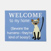 Funny Siamese Cat Welcome Doormat Aangepaste kleur Deurmat (Voorkant)