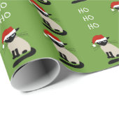 Funny Siamese kerstcadeat - Aangepaste feestdagen Cadeaupapier (Rol Hoek)