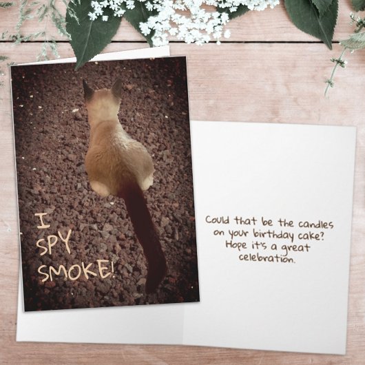 Funny Siamese Kitten Butt Foto van Birthday Kaart