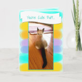 Funny Siamese Kitten Butt Photo Placeholder Kaart (Voorkant)
