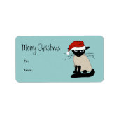 Funny Siamese Santa Kerstfeestdag Gift Labels (Voorkant)