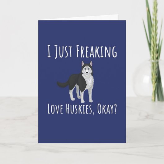 Funny Siberian Husky Cards Huskies Pet Lover Owner Kaart (Voorkant)
