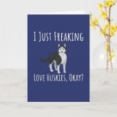 Funny Siberian Husky Cards Huskies Pet Lover Owner Kaart (Gele Bloem)