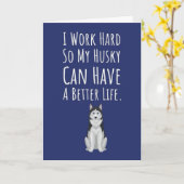 Funny Siberian Husky Cards Pet Animal Dog Owner  Kaart (Gele Bloem)