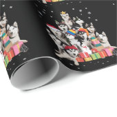 Funny Siberian Husky Christmas Tree Pet Dog Lover Cadeaupapier (Rol Hoek)
