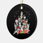 Funny Siberian Husky Christmas Tree Pet Dog Lover  Keramisch Ornament (Links)