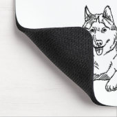 Funny Siberian Husky Dog Hand Drawn Art Men Women Muismat (Hoek)