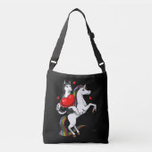 Funny Siberian Husky Dog Riding Unicorn Crossbody Tas (Voorkant)