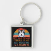 Funny Siberian Husky Dog Sleutelhanger (Voorkant)