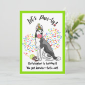 Funny Siberian Husky Donuts Birthday Party Kaart (Staand voorkant)